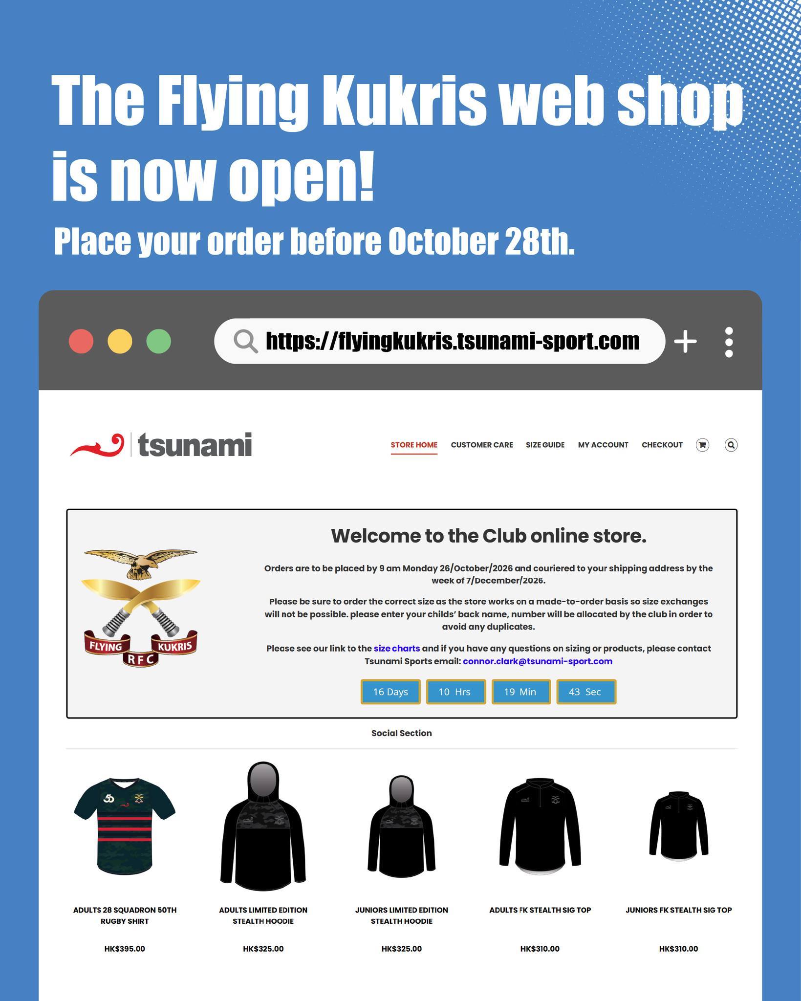 The Flying Kukris web shop is… The Flying Kukris web shop is…